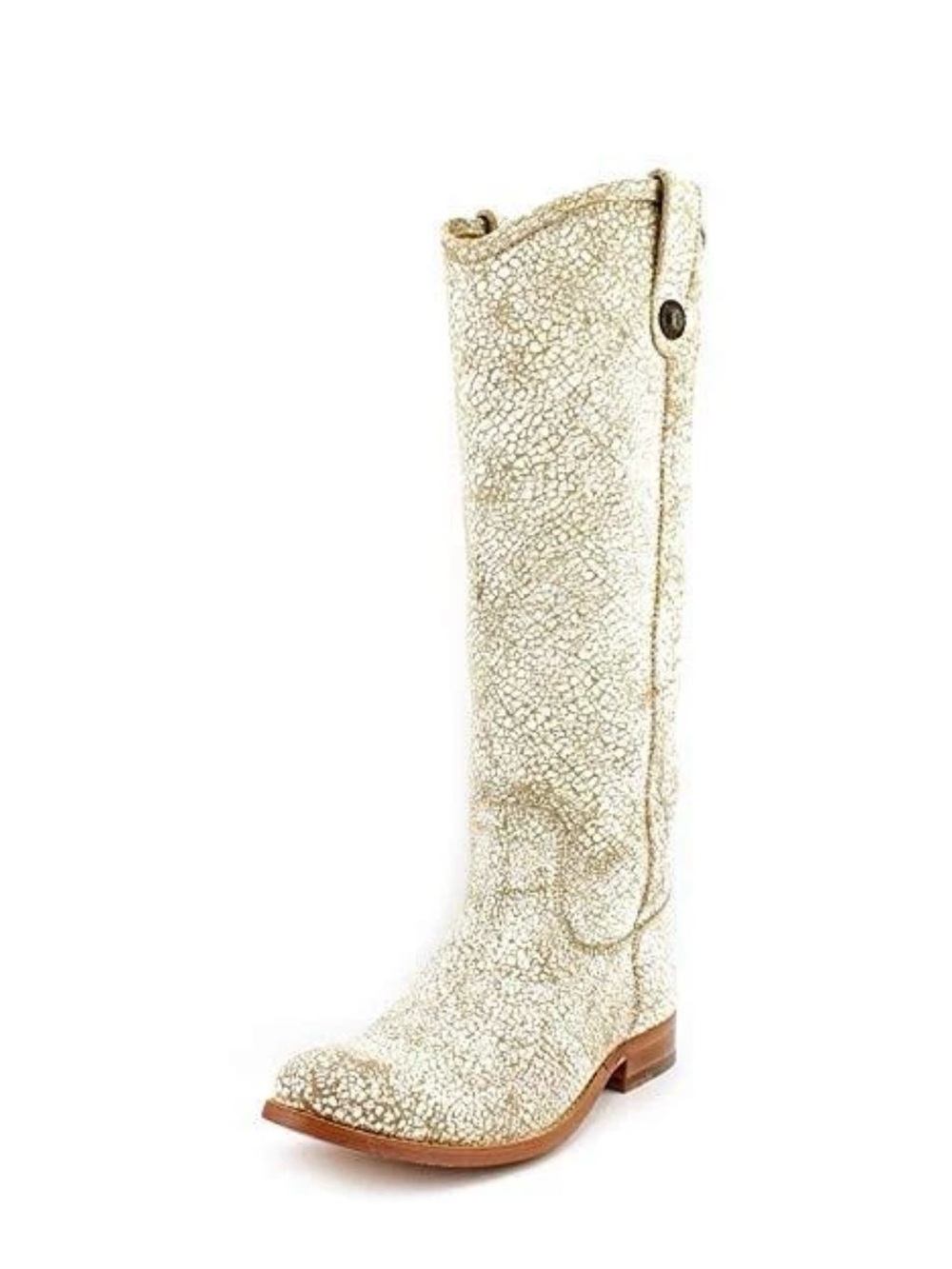 Frye Women's Tall Crackle Cream Over-the-Knee Boots Size 9